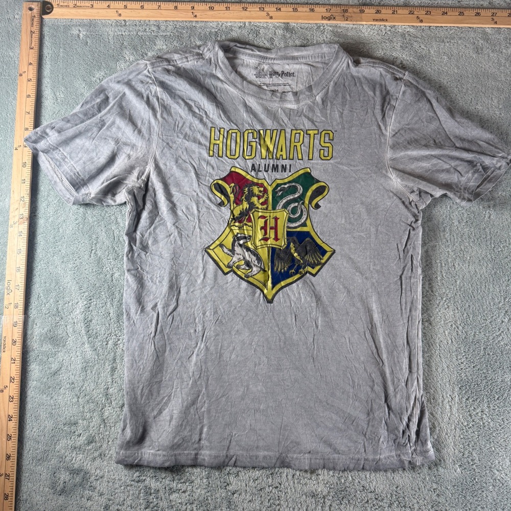 Harry‎ Potter Hogwarts Alumni Graphic T-Shirt Gray Kids Size 14/16 L Cotton